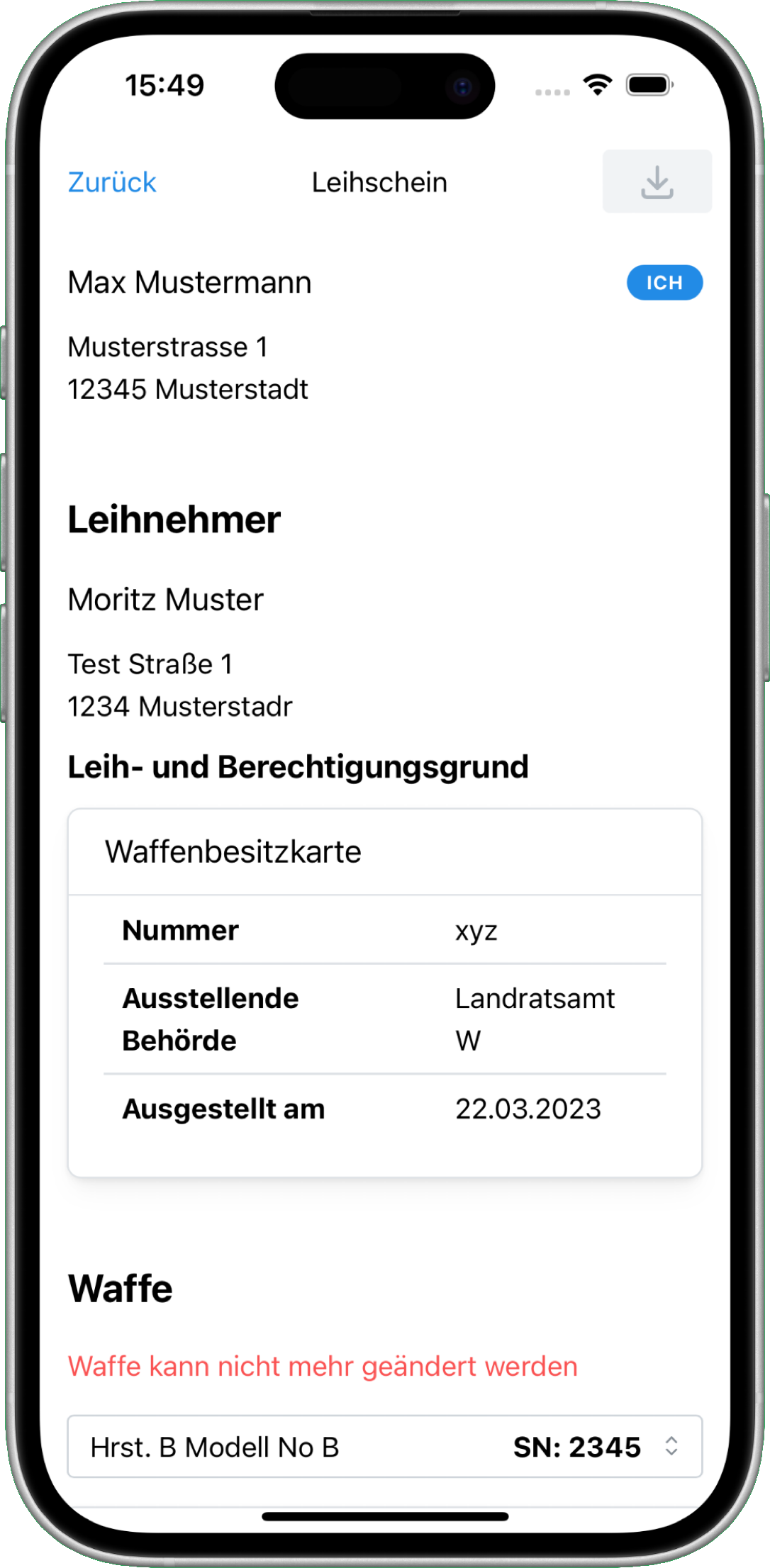 Leihschein erstellen